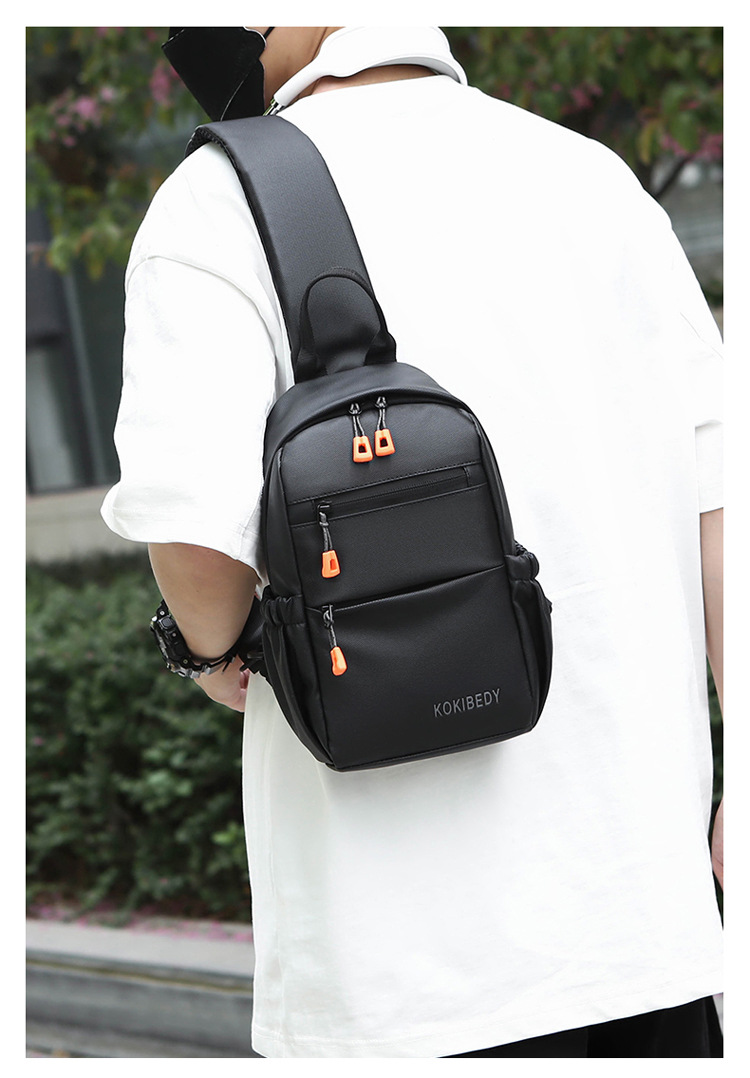 Trendy men's chest bag, water-resistant crossbody bag, casual single-shoulder backpack, fashionable business bag, multi-functional men's bag, cross-border undefined
