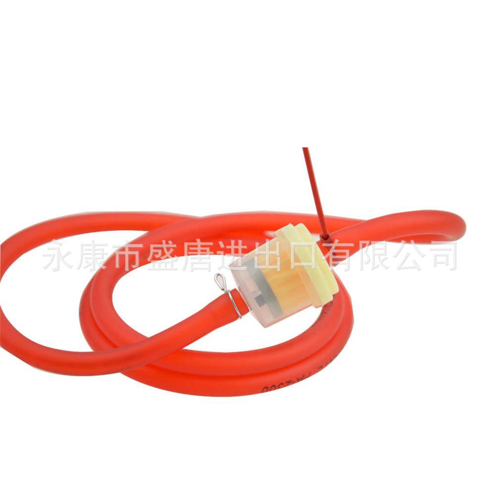 GOOFIT l red gasoline pipe with oil filter clamp spring total length 100cm outer diameter 8mm internal strength 4mm