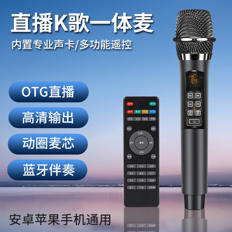 M3 Microphone Sound Card Combo for Home Live Streaming, Karaoke, Wireless Microphone for Singing H20