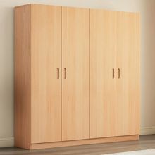 全实木衣柜家用卧室儿童松木对开门出租房用原木组装简易衣橱批发