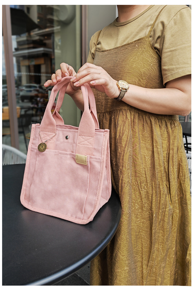 Japanischer Canvas Lunch Beutel Für Damen Robuste Henkeltasche_voghion.com