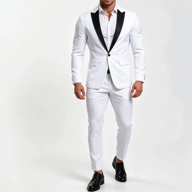 Foreign Trade European and American Size Color-Blocked Suit Set for Men, Stage Performance Outfit, Groomsmen and Groom Wedding Attire Two-Piece Set Foreign Trade European and American Size Color-Blocked Suit Set for Men, Stage Performance Outfit, Groomsmen and Groom Wedding Attire Two-Piece Set