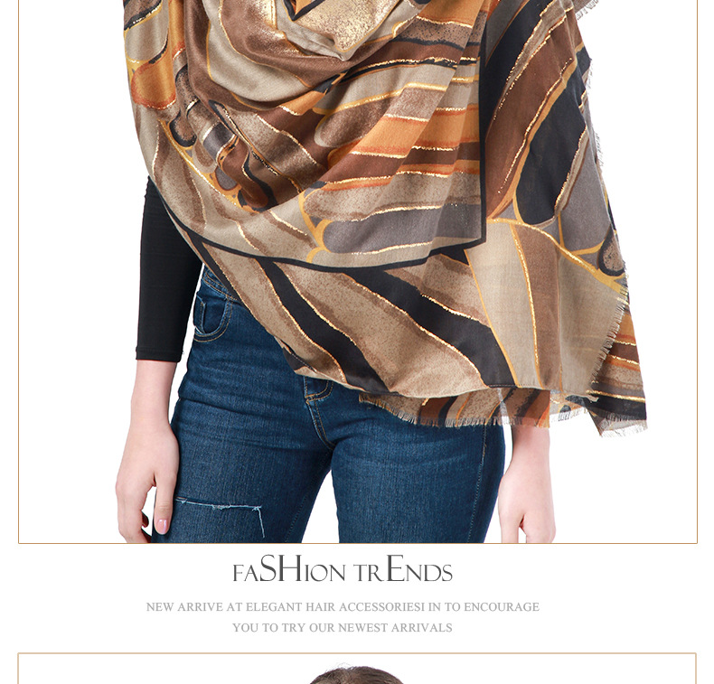 Cachecol com estampa de estampagem xale e faixa de cabelo_voghion.com