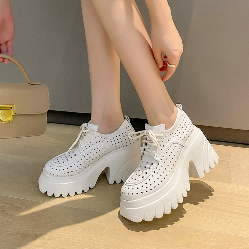 Sandal nữ cao gót đế xuồng da thật hở mũi buộc dây — màu đen, màu hồng, màu trắng ngà, màu vàng