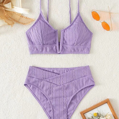 Wholesale Ladies Swimsuits 2024 High-Waisted Sexy Bikini Swimwear Fashion Separate Swimwear Special Fabric Material