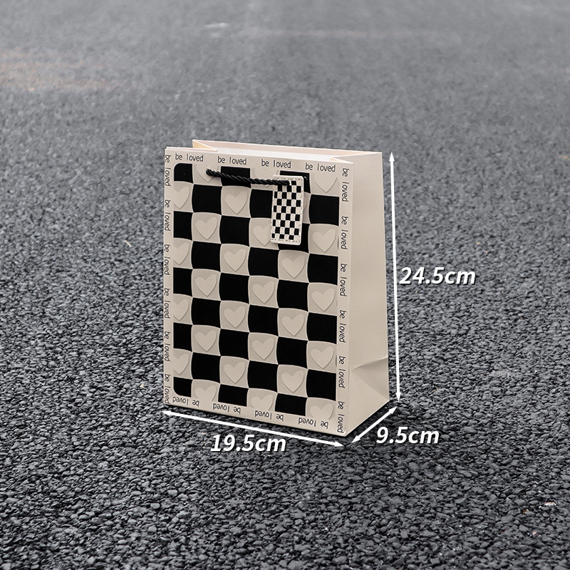 Bolsa de regalo simple en blanco y negro, bolsas de regalo de cumpleaños, bolsas de regalo de alta calidad, bolsas de mano.