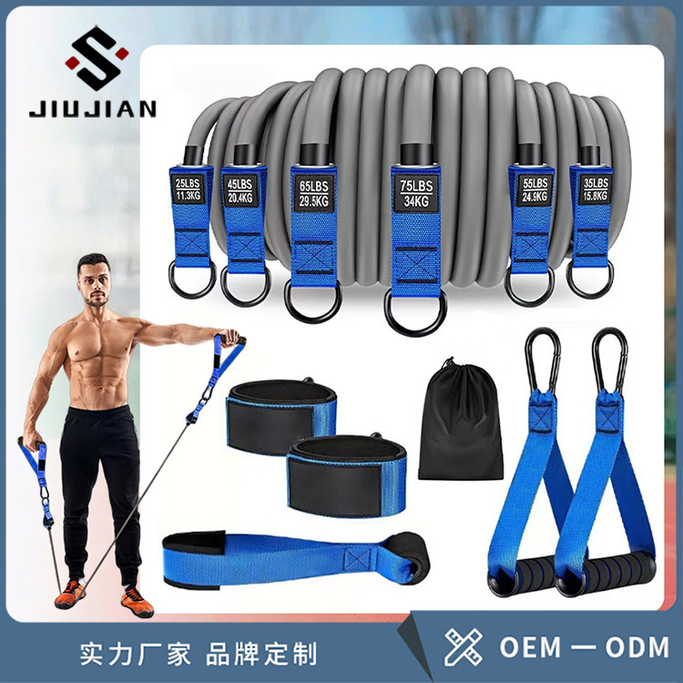 健身拉力绳套装  300磅阻力带胸肌力量训练弹力绳多功能拉力器|undefined