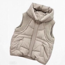 跨境秋冬新款羽绒棉服女马甲短款连帽厚款针织毛线韩版外套潮