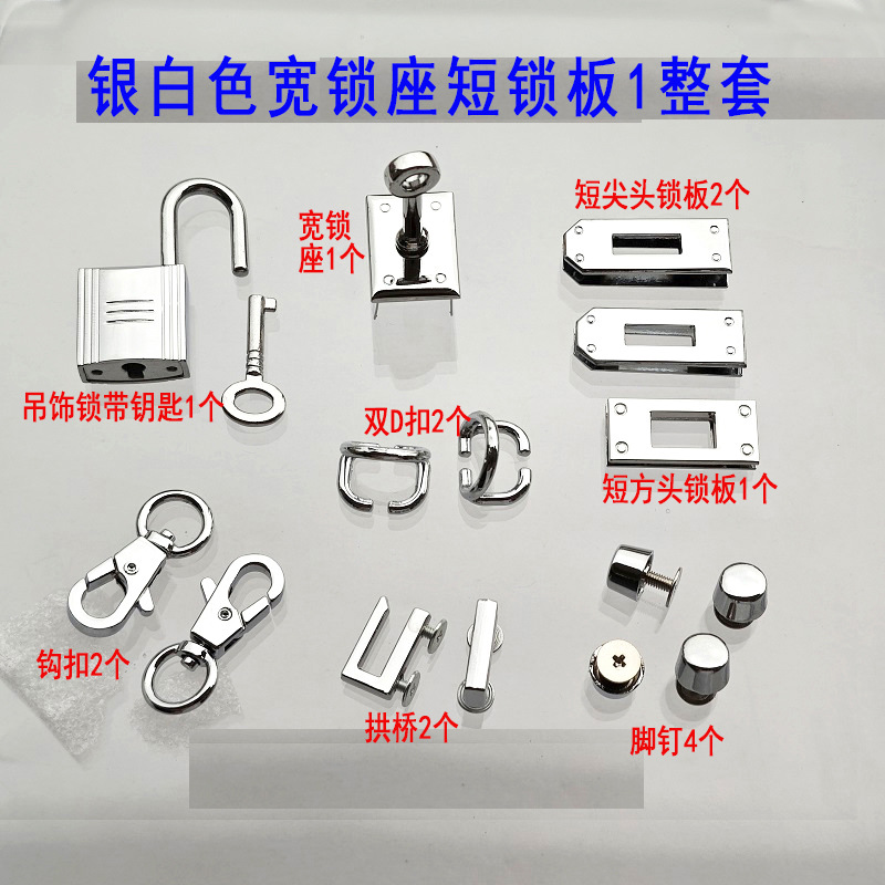 Accesorios metálicos rectangulares de placa de bloqueo doble D gancho de tornillo de bloqueo arco pequeño platino Kelly bolso de mujer tornillo de clavo