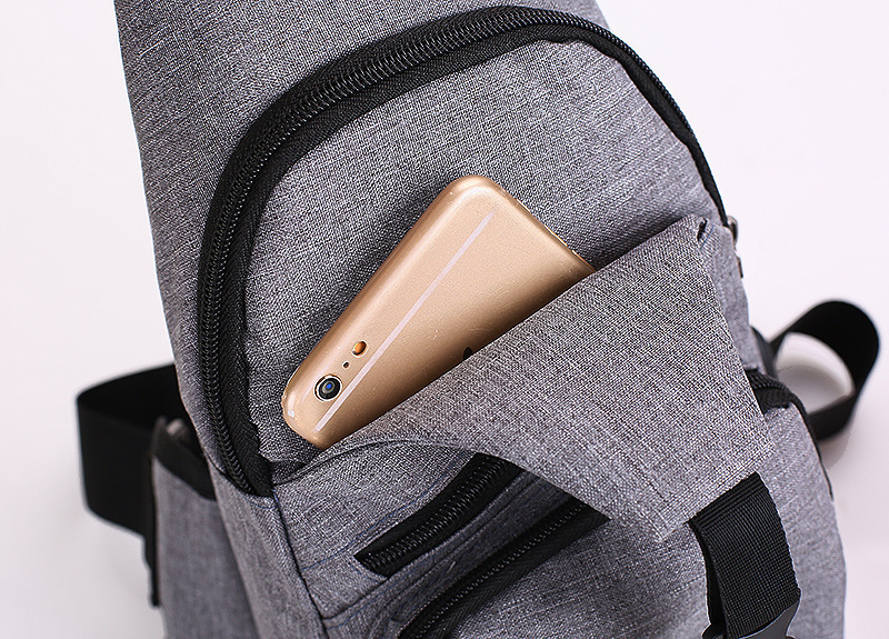 外国貿易新しいメンズキャンバス USB 充電チェストバッグバックパックメンズバッグ韓国スタイルの男性と女性の胸ショルダークロスボディバッグ|undefined