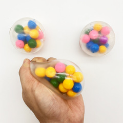Squeeze and decompress colorful bead massage stress-relief ball with spikes inner ball TPR soft rubber cross-border children's creative novelty toy