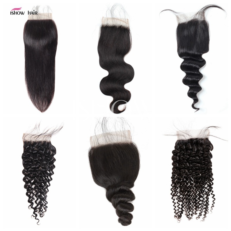 Real life wig, lace, small hair block, free split straight hair, lace closure, cross-border e-commerce, one hair substitute