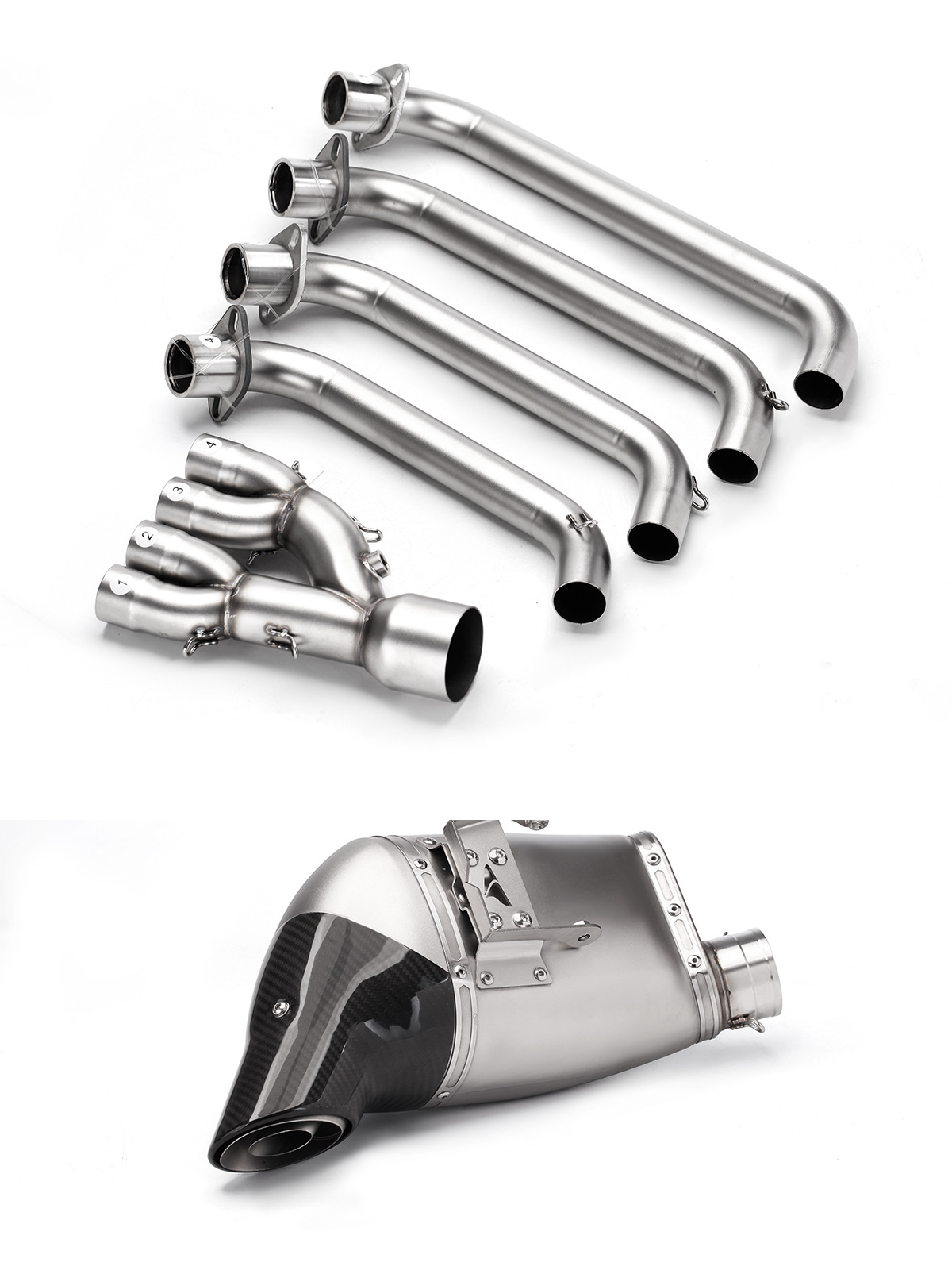 Adecuado para Honda CB 650r modificado delantero/tubo de escape completo Acero inoxidable escape 19-22