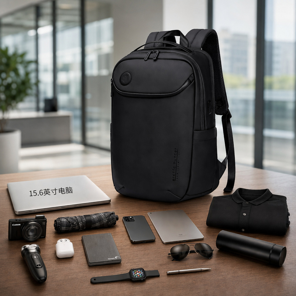 New cross-border commuter backpack, outdoor water-resistant, lightweight, breathable, high-end men's fashion laptop backpack