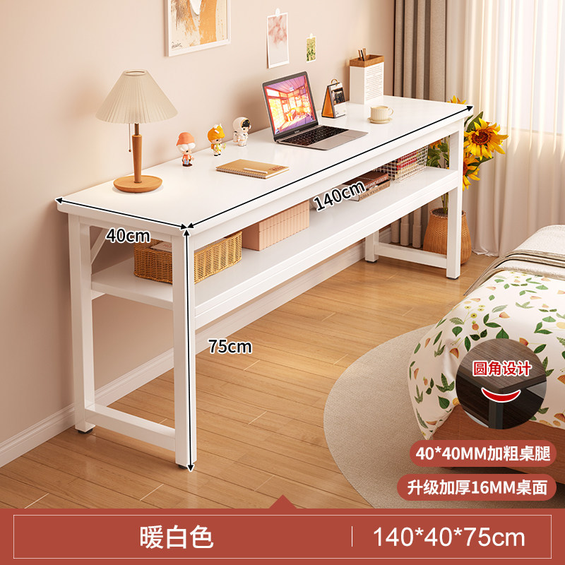 Escritorio para niñas dormitorio casero tabla larga tabla rectangular contra la pared tabla estrecha mesa de trabajo escritorio de computadora simple casa de alquiler image 31