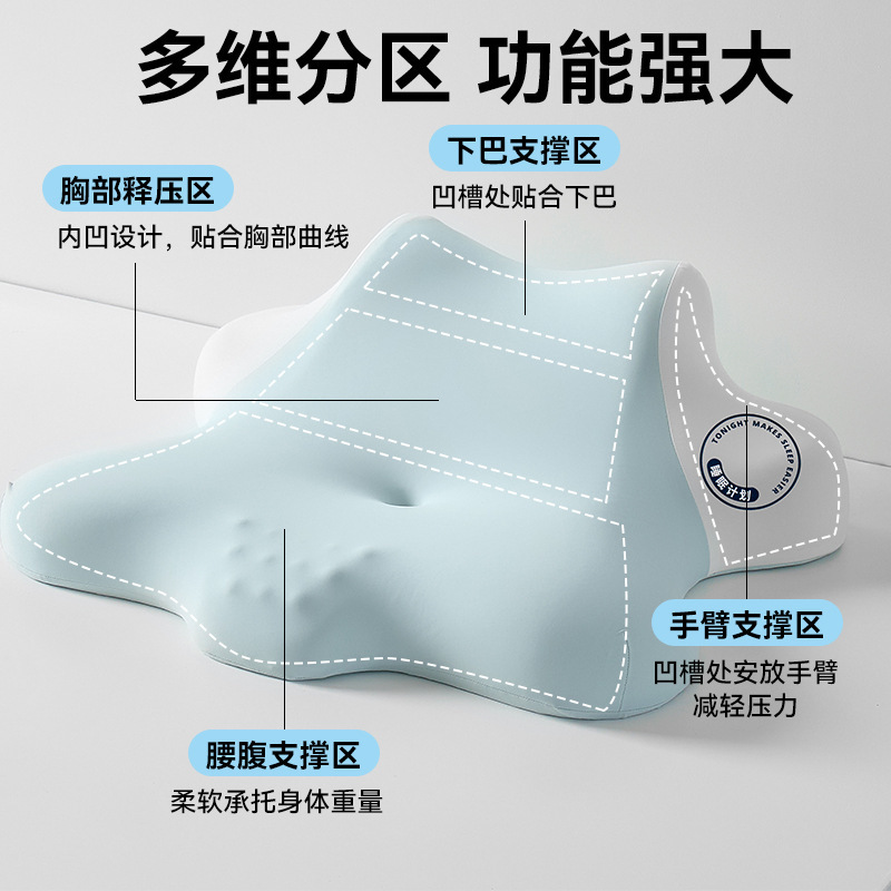 2025新款春夏透气记忆棉卧室趴趴枕人体工学护颈多姿势支撑舒适枕|undefined