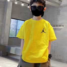 男童短袖t恤2025夏季中大童潮牌童装洋气夏装宽松体恤儿童上衣男