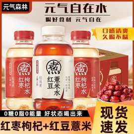 元气森林自在水红枣枸杞红豆薏米水0糖0脂0卡饮料500ml*12瓶整箱