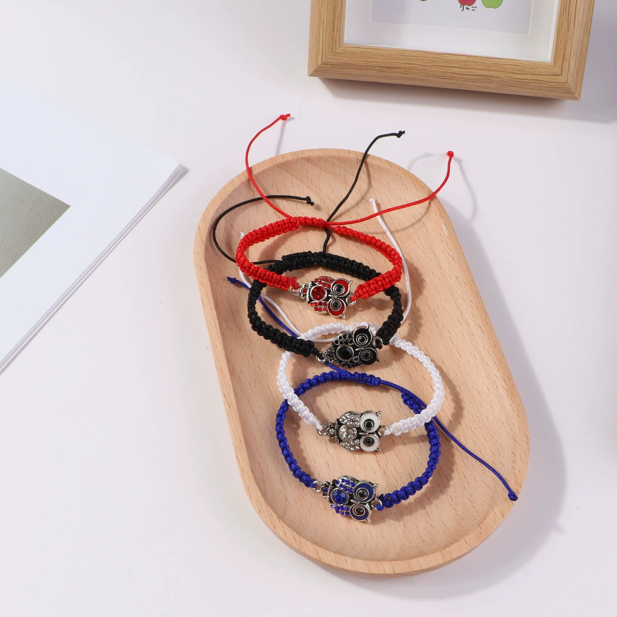 Персонализированный браслет с совой, милый и крутой, национальный тренд, плетеный регулируемый браслет из стерлингового серебра в стиле ретро для мужчин и женщин