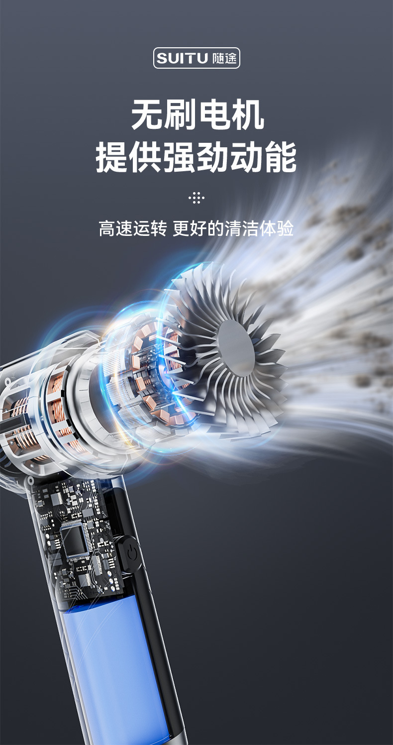 On-the-way multi-function blowing suction charging four-in-one car vacuum cleaner household folding mini portable dust blower cross-border