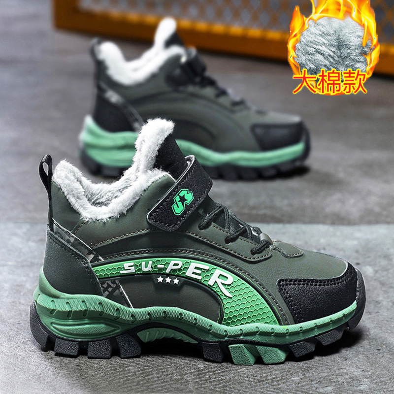 Zapatos infantiles transfronterizos para niños zapatos de montaña nuevos zapatos de invierno de algodón grueso calentamiento resistente al desgaste zapatos deportivos al aire libre para niñas