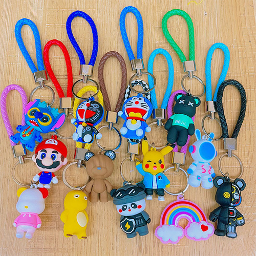 Creative cartoon Mickey Mouse keychain, Tigger, Tiger, Donald Duck keychain ornament, car bag accessory, wholesale