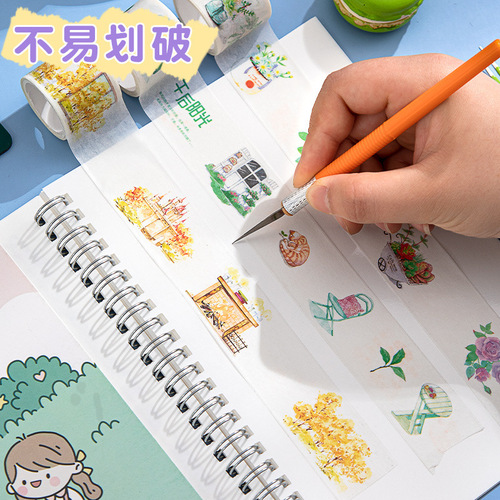 Adorable cartoon peel-off notebook high-quality journal girl heart sticker DIY handmade journal with spool peel-off paper storage notebook
