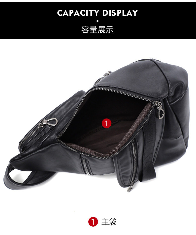Túi đeo chéo nam da bò thật 24×13×39 cm , chống trộm — Màu đen chi tiết 6