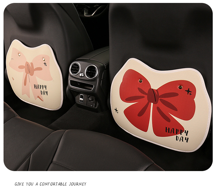 New Bow Anti-Kick Pad, Cute Cartoon Car Anti-Kick Pad, Children's Chair Back Anti-Kick, Anti-Fouling, Anti-Scratch and Anti-Dirty Pad