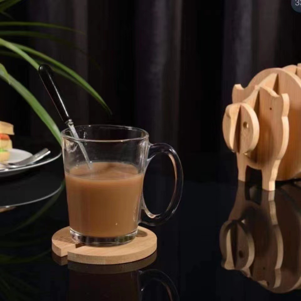 Posavasos de madera creativa, forma de animal tridimensional, mantel de madera, escritorio para el hogar, tapete de té engrosado, tapete, decoración