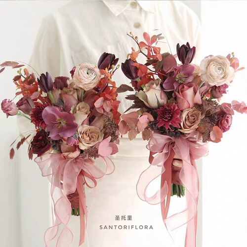 Flower shadow flower packaging ribbon, wavy snow gauze ribbon, hand-held bouquet material, floral materials, plain fishtail gauze ribbon