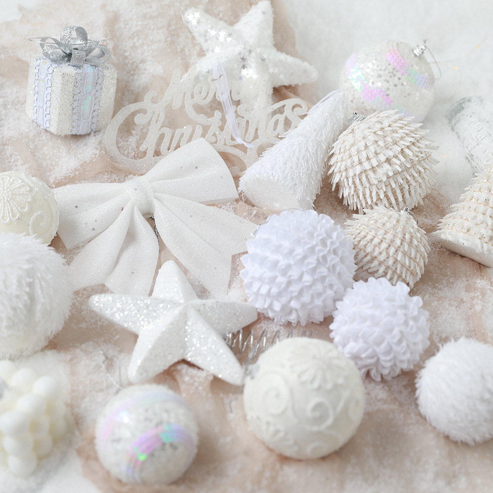 Amazon decoraciones de Navidad Bola de espuma blanca bola de nieve árbol de Navidad decoración colgante al por mayor