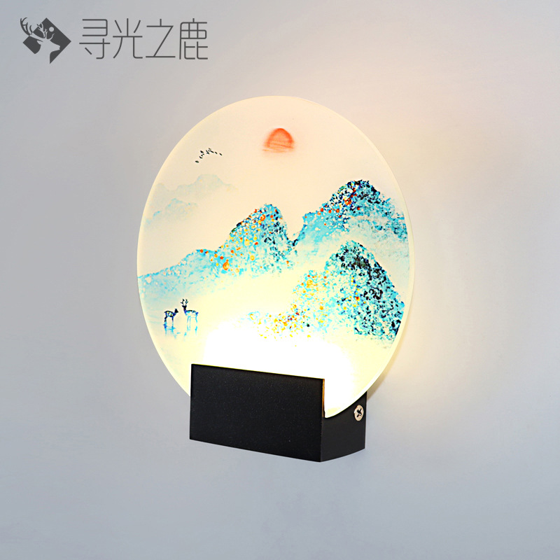 XGZL B0269-20CM 라운드 블랙 풍경 B