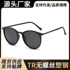 新款圆框TR偏光太阳镜无螺丝轻盈复古墨镜男FG101塑钢太阳眼镜男