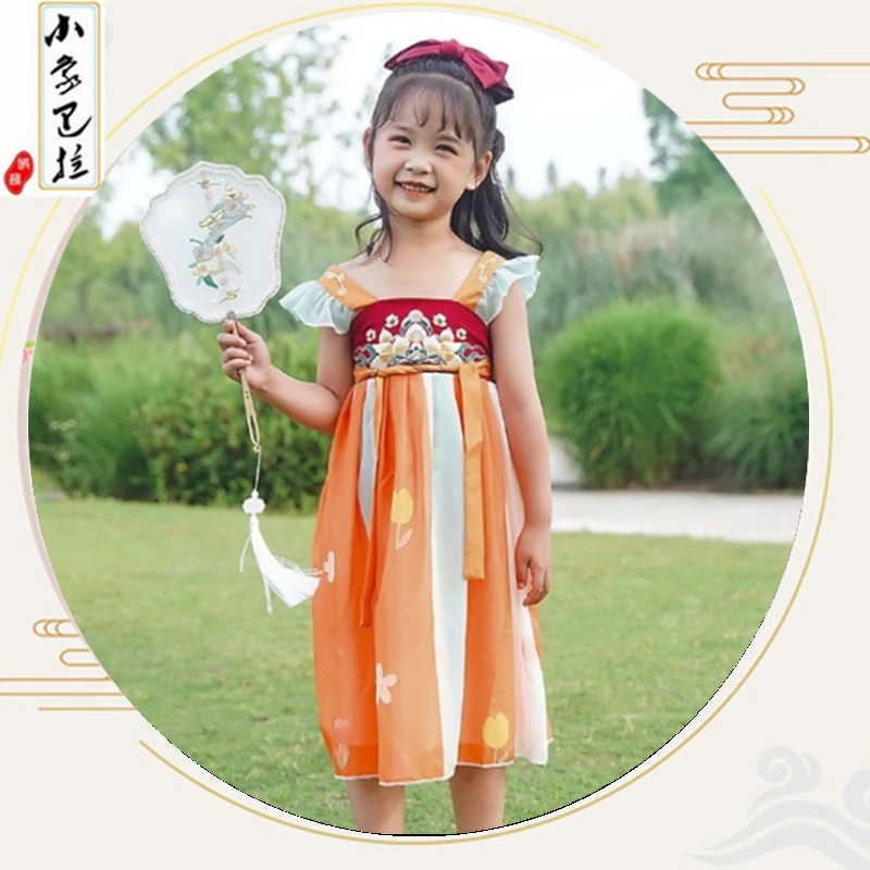 2025 Children's Tang Suit Hanfu Girls' Dress Ancient Style Skirt Children's Ethnic Clothing for Young Girls National Style Trend