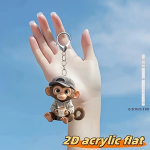 2D Flat Acrylic Protect Punch The Monkey Orangutan Pendant