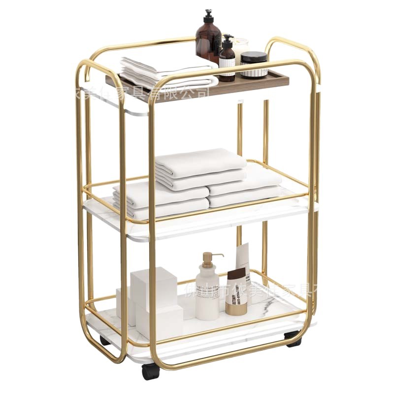 Coche de belleza, coche de herramientas de empuje manual especial para salón de belleza, camión cisterna, carro de burbujas pequeñas, estante de almacenamiento, carro médico