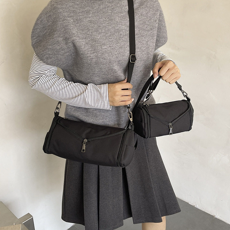 Túi đeo chéo nữ cỡ lớn thiết kế tối giản phong cách Hàn Quốc, chất liệu nylon nhẹ, nhiều ngăn tiện dụng — Cây trumpet xanh, Hồng Trumpet, Màu cà phê Trumpet, Trumpet xanh đậm chi tiết 27