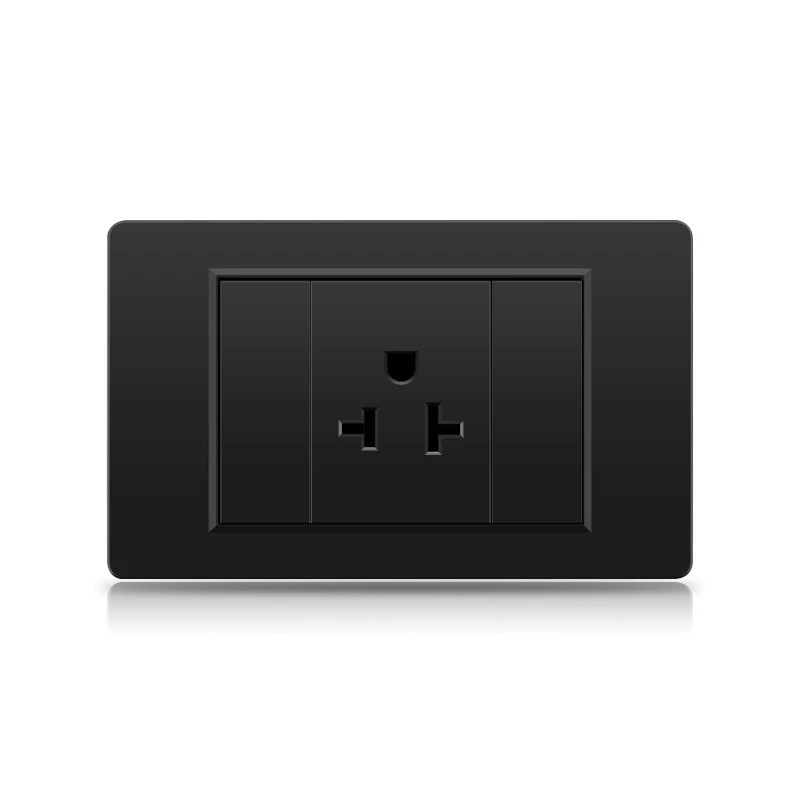 Черная настенная панельная розетка с 118 тип switch, тайваньская розетка с 20W type-C, шесть отверстий