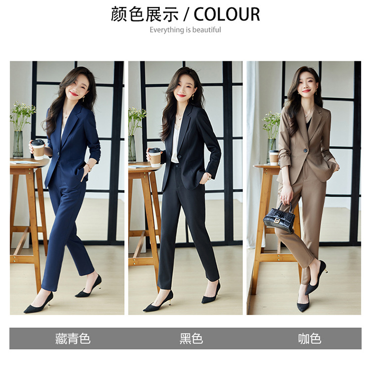 法米姿 秋冬新款时尚修身职业装高端工装西服两件套