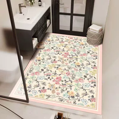 Shower Room Diatomaceous Earth Floor, Avtomobil döşəmə paspasları - 615ljx-french-flower-9-5080cm-diatom-mud-second-generation