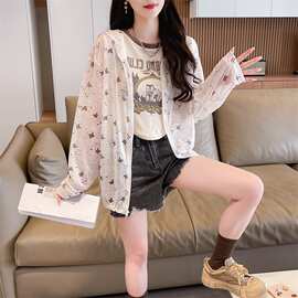 实拍 冰丝纳米丝防晒衣夏季纳米丝宽松透气薄开衫连帽外套女