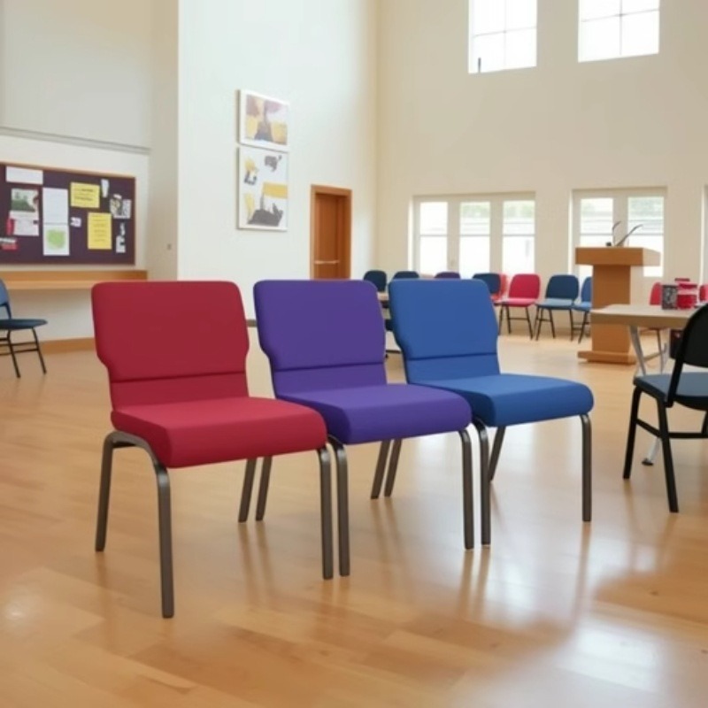 El fabricante produce sillas de oficina para salas de reuniones, asientos de respaldo para salas de conferencias, sillas de oración para capacitación, sillas de iglesia