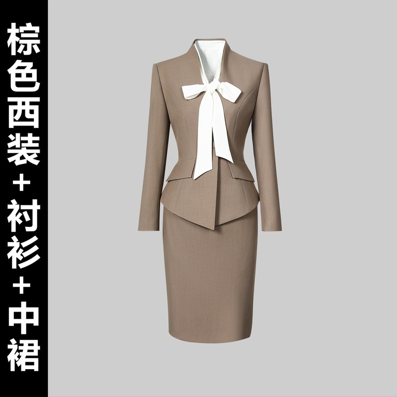 案场客服职业装套装女修身气质时尚职场通勤西装外套美容院工作服|undefined