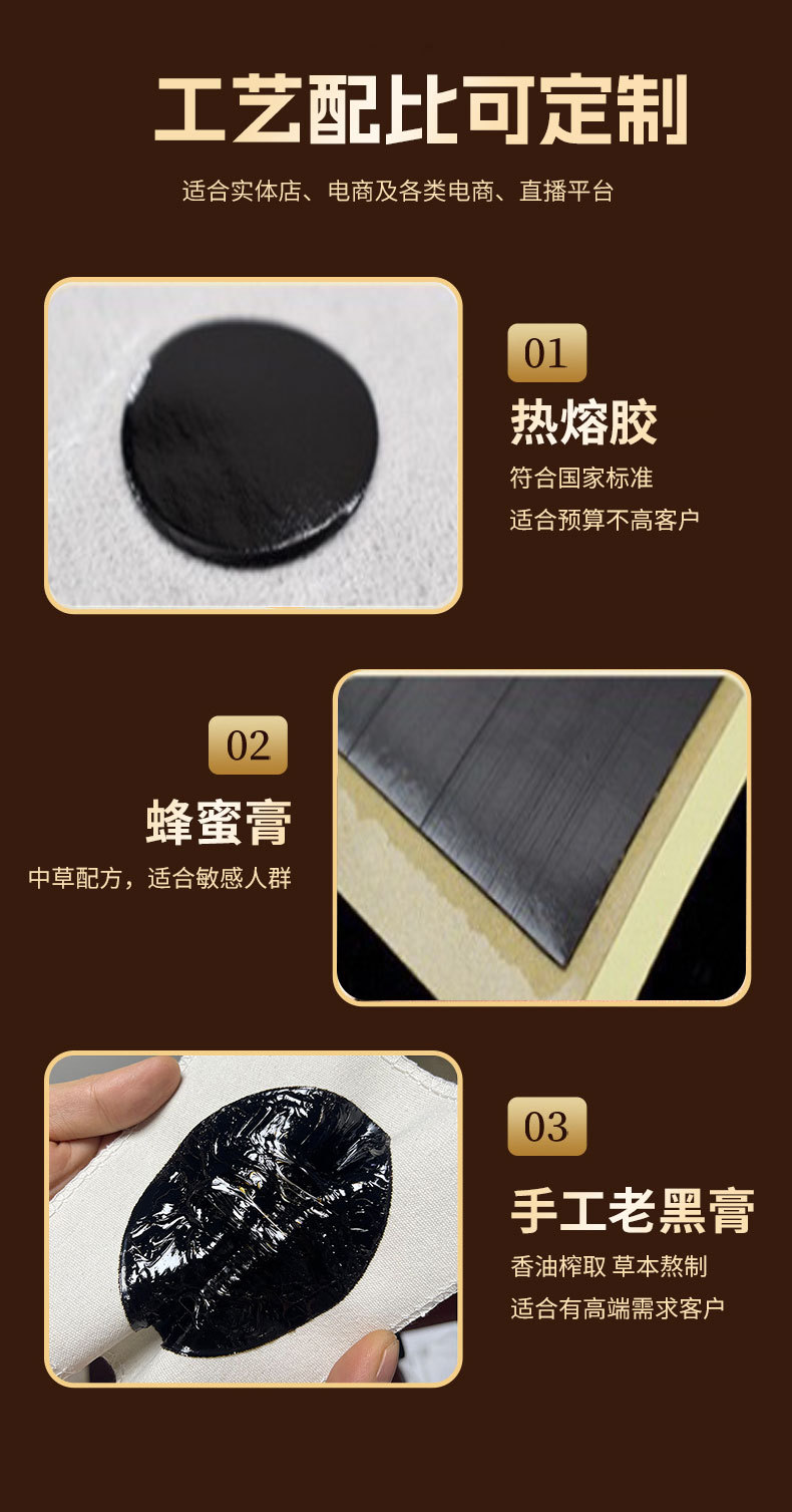 Traditional Black Herbal Plaster Patch for Neck Back Knees Shoulders 10x12 cm External Use quality and texture