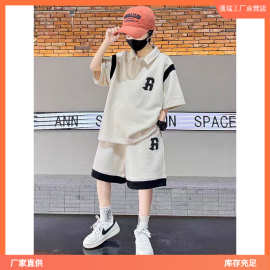 男童夏装短袖套装帅气中大童2025新款儿童夏季洋气POLO衫两件潮流