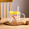 Creative Glass Coffee Cup Oat Cup Cartoon Milk Straw Cup Double Drink Cup Hands Cup Breakfast Cup