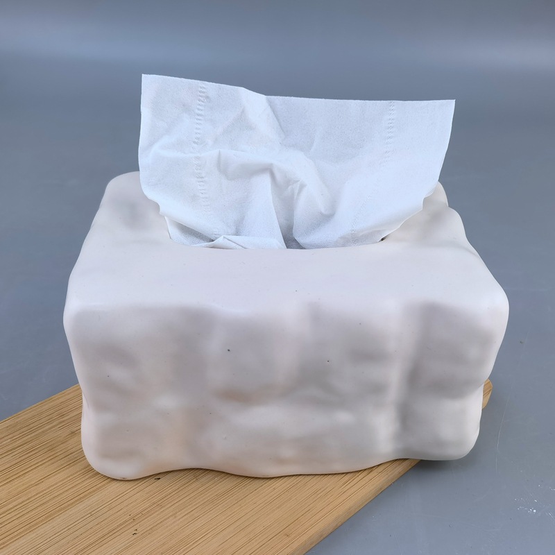 Servilleta en forma de concha cuidadosamente seleccionada, caja de pañuelos, sala de estar, caja de dibujo de papel de lujo ligero, caja de dibujo de cerámica, decoración, creatividad para el hogar