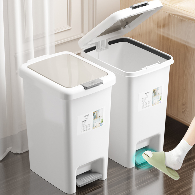 ゴミ箱家庭用 2025 新しいキッチンバスルームトイレリビングルーム寝室蓋付き商業足踏み式紙バスケット|undefined