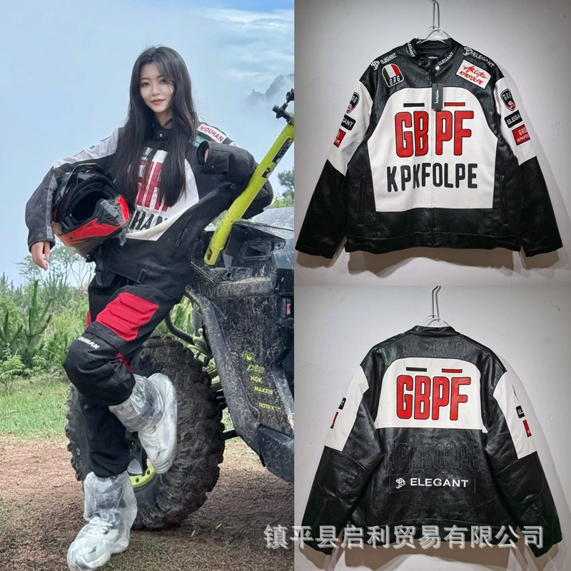 Новая куртка из кожи мотоциклетного стиля Harley для мужчин и женщин, одинаковый стиль с хлопком ретро мотоциклетная одежда тяжелой промышленности вышивка плюс кожаная куртка